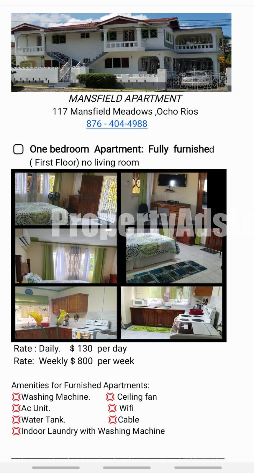 Apartment For Rent in Ocho Rios, St. Ann Jamaica