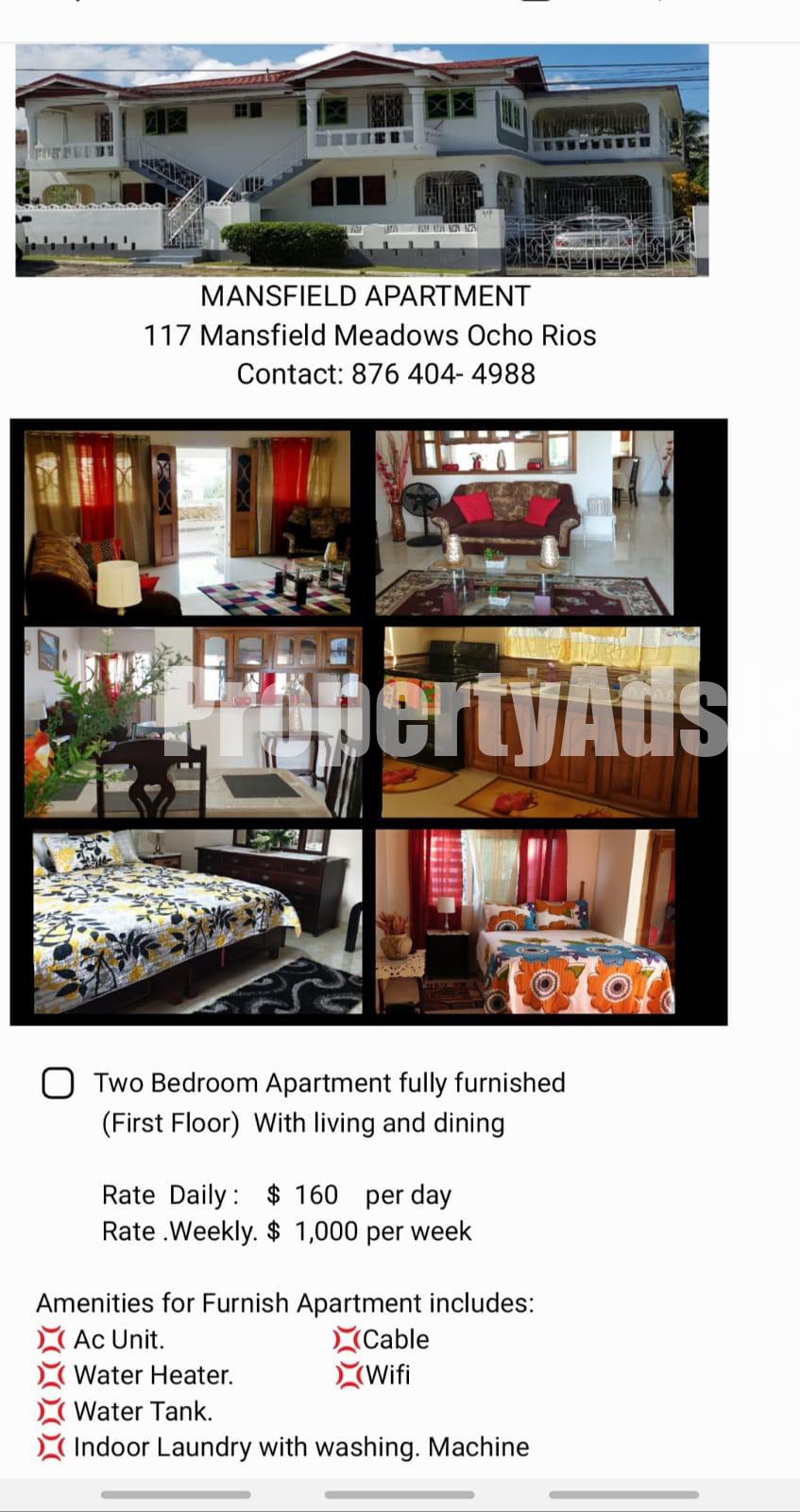 Apartment For Rent in Ocho Rios, St. Ann Jamaica