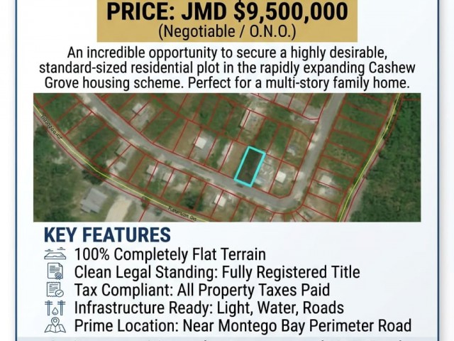Development Land (Residential) For Sale - Irwin, St. James, Jamaica