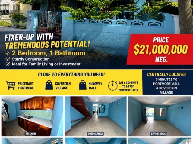 2 bed House For Sale - Bridgeport Portmore, St. Catherine, Jamaica