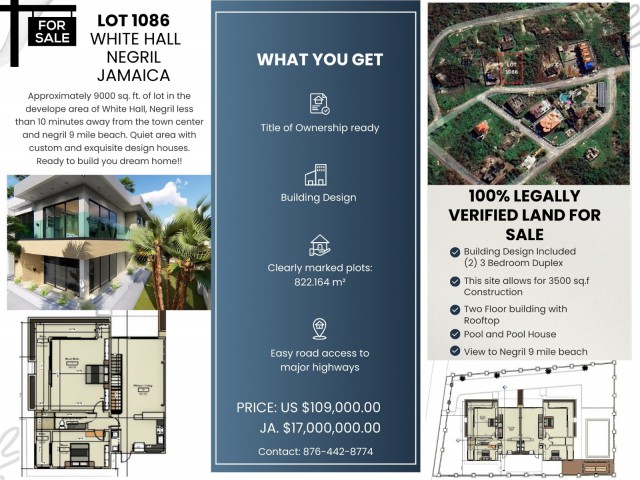 Residential lot For Sale - Negril, Westmoreland, Jamaica