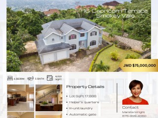 5 bed House For Sale in Smokey Vale, Kingston / St. Andrew, Jamaica