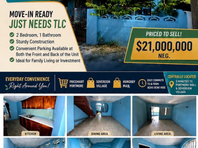 2 bed House For Sale - Bridgeport Portmore, St. Catherine, Jamaica