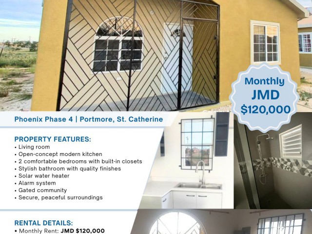 2 bed House For Rent - Portmore, St. Catherine, Jamaica